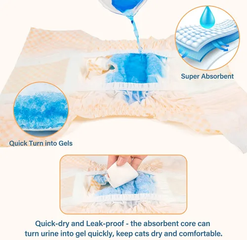 Miniatura 4 de Pet Soft Pañales desechables para gatos – Pañales para perros en período de calor o incontinencia de orina, pañales para perras, pañales ultra