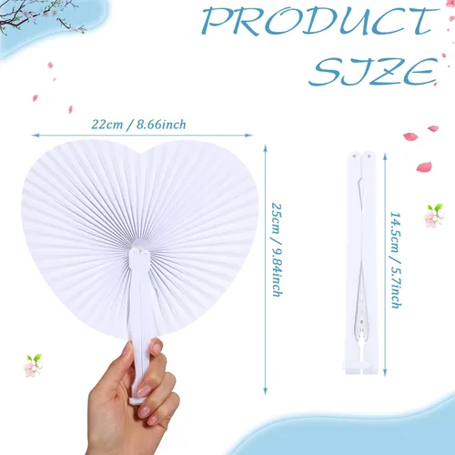 Miniatura 2 de Blulu Paquete de 60 abanicos de mano plegables de papel decorativo para boda, ventilador plegable de mano, decoración china y japonesa, a granel