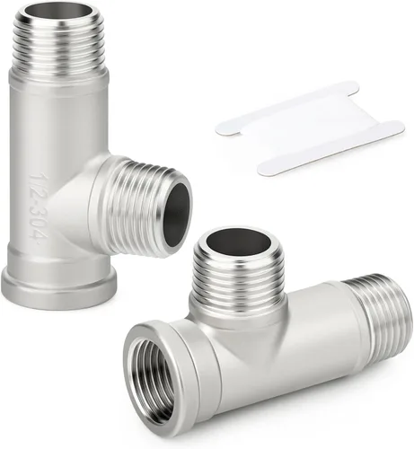 Miniatura 28 de TAISHER 2 piezas de accesorios de tubo en T de acero inoxidable 304, accesorios de tubo hembra NPT de 1-1/2" x 1-1/2" x 1-1/2