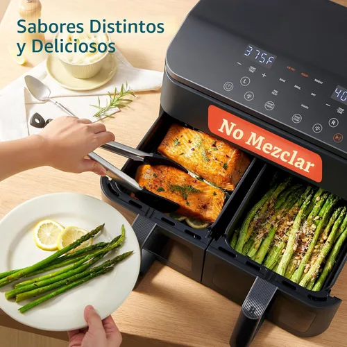 Miniatura 5 de COSORI Freidora de aire dual de 9 cuartos de galón – 10 en 1, comidas frescas equilibradas para la familia y los niños con canastas dobles