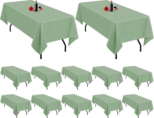 Miniatura 14 de 12 manteles redondos negros de poliéster de 120 pulgadas, resistentes a las arrugas, lavables, para bodas, fiestas, restaurantes, bufés