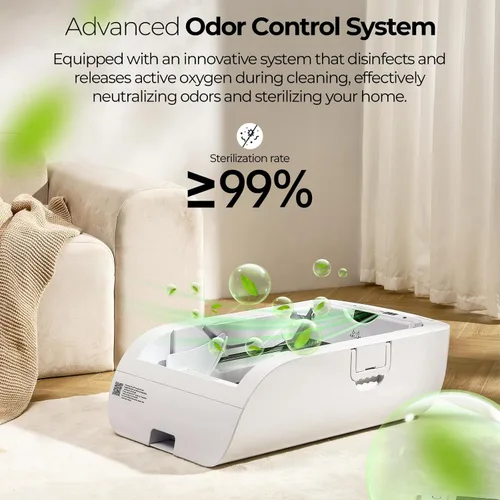 Miniatura 6 de Caja de arena para gatos autolimpiante con control inteligente de aplicación, antipellizcos y sin olor, silenciosa, bolsa de basura gratis, Blanco
