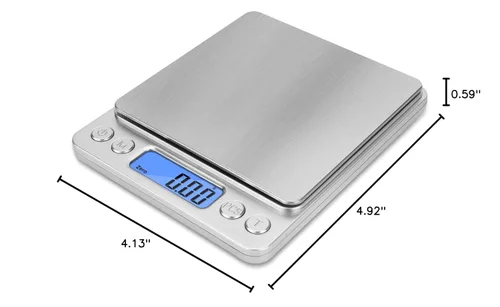 Miniatura 8 de balanza digital de acero inoxidable con función de peso tara, de 17.64 oz.