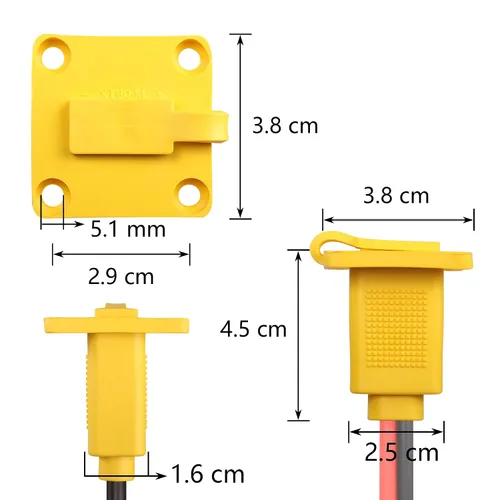Miniatura 7 de CERRXIAN Cable desnudo macho XT90 de 1 pie 10 AWG con panel de montaje, enchufe macho XT90 con panel Mout para abrir cable desnudo para RC Lipo