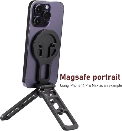 Miniatura 3 de Trípode de bolsillo compatible con MagSafe, sujeción magnética resistente, altura ajustable para teléfonos MagSafe, ideal para vlogging