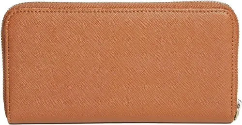 Miniatura 2 de GUESS Abree Logo Saffiano Cartera mediana con cremallera, Coñac
