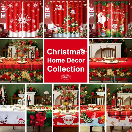 Miniatura 2 de Mantel Rectangular de Navidad de 60 x 102 Pulgadas - Cubierta de Mesa Rectangular Impermeable de Decoración Navideña Impresa para Nochevieja
