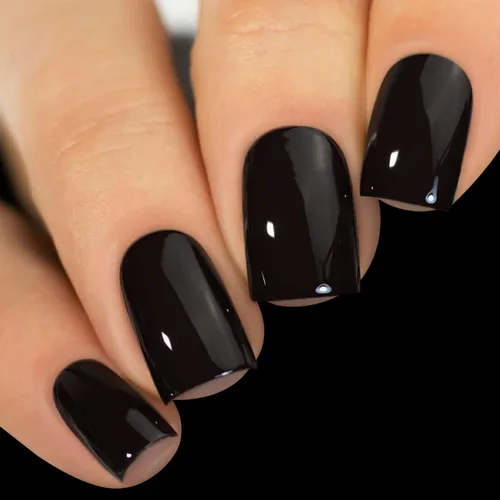 Miniatura 3 de Vishine Esmalte de uñas de gel negro, 0.6 onzas líquidas, esmalte de gel semipermanente, lámpara UV LED, cura, arte de uñas, manicura en casa, negro