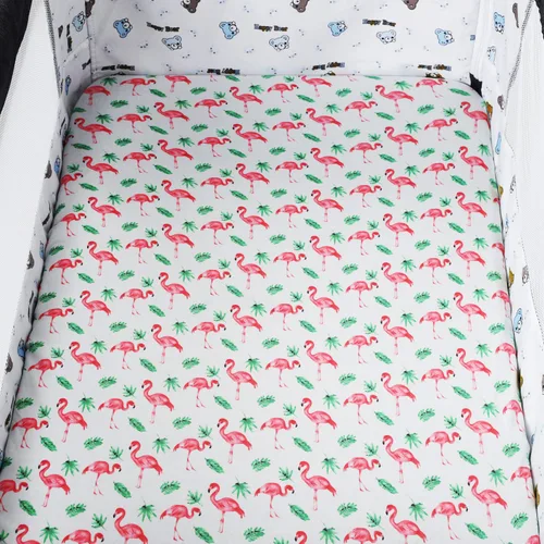 Miniatura 2 de Juego de funda para cambiador, paquete de 3 unidades, tejido de punto ultra suave para bebés, niños y niñas, flamenco elefante y león Flamenco