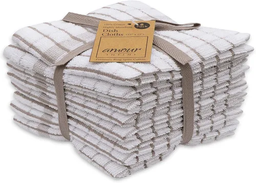 Miniatura 10 de AMOUR INFINI Juego de 8 paños de cocina - Ultra suaves, altamente absorbentes, paños de cocina de algodón terry de secado rápido de 12"x12" pulgadas