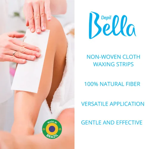 Miniatura 3 de Depil Bella Tiras de cera de tela no tejida 100% fibra natural Para depilación en casa y uso profesional (100 tiras)