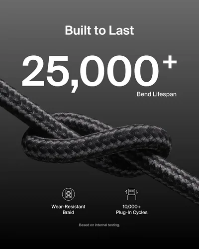 Miniatura 3 de Belkin Cable USB C con conector Lightning, 6.6 pies, cable de carga rápida suave, flexible, cable de carga Lightning para iPhone 14 y series Negro