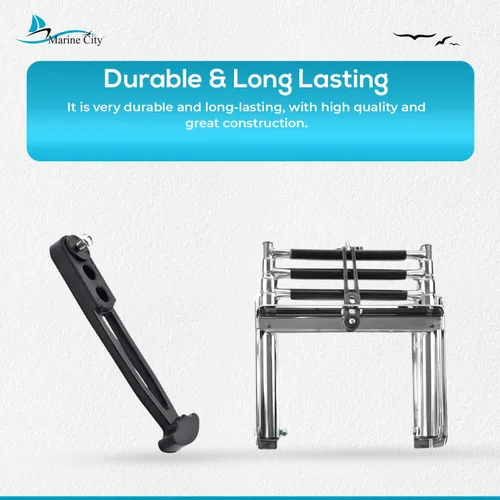 Miniatura 6 de MARINE CITY Boat Strap Boarding Latch Band with Bungee Rope & Rubber Holder, Mounting Holes for Boats, Yachts, RVs & Ladders