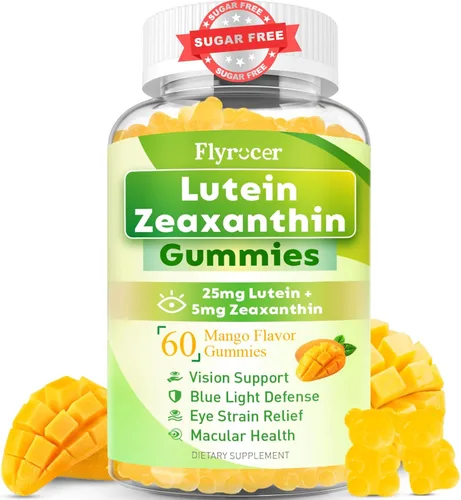 Gomitas de luteína sin azúcar de 25 mg, suplementos de luteína y zeaxantina para la salud ocular, fórmula 13 en 1 para el cuidado de los ojos con