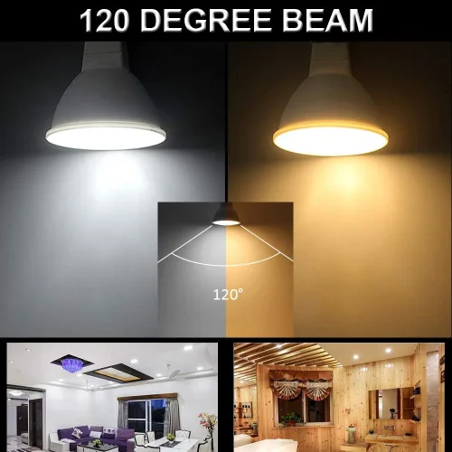 Miniatura 8 de Bombillas LED GU10 LED COB Bombilla de inundación de 5.5 W, 110 V, iluminación de pista, regulable, haz de 120°, 4 paquetes (blanco frío)