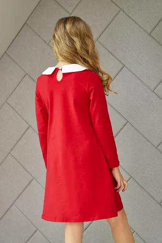 Miniatura 4 de Arshiner Vestido vintage de manga larga con cuello Peter Pan para niñas de 4 a 13 años