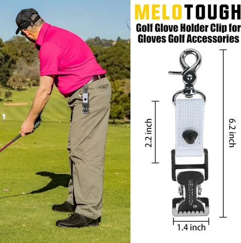 Miniatura 2 de MELOTOUGH Clip para guantes de golf, clips para cinturón con pinzas de cocodrilo para guantes de trabajo, guantes de construcción, accesorios