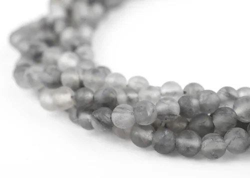 Miniatura 63 de The Bead Chest Cuentas de Jade Blanco Mate Redondas (8mm): Piedra Preciosa Orgánica Redonda Esférica de Energía con Poder de Sanación para Hacer