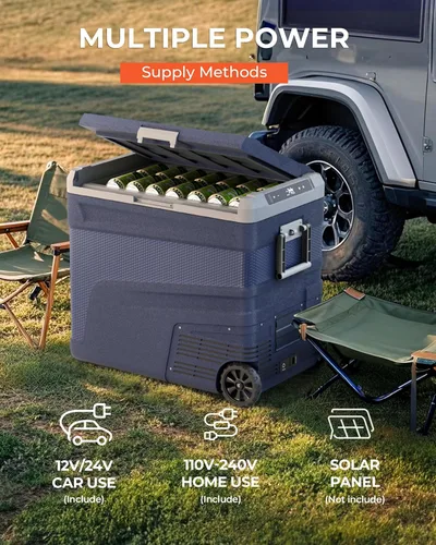 Miniatura 6 de EKOJUCE Refrigerador Portátil de 12 Voltios - Enfriador Eléctrico Portátil de 68 Cuartos (65L) con Ruedas, 12/24V CC y 100-240V CA, -4℉-68℉, Control
