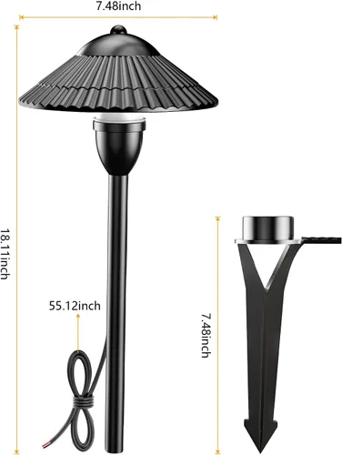 Miniatura 6 de ZUCKEO Luces LED de camino de iluminación de paisaje de bajo voltaje, luces de camino de paisaje de 5 W, 3000 K, blanco cálido, 12-24 V, luz