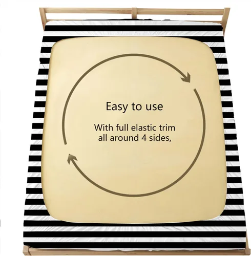 Miniatura 6 de NTBAY - Sábana bajera tamaño California King únicamente - Sábana ajustable de microfibra cepillada con bolsillo profundo a rayas - Sábana de cama