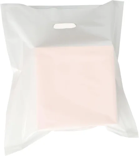 Krodtige Paquete de 100 bolsas blancas extragrandes de 20 x 22 x 2 mil de grosor con asas troqueladas, bolsas de plástico brillante perfectas para