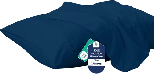 Miniatura 48 de Royale Linens Juego de 2 fundas de almohada Queen – Fundas de almohada de cama – 20 x 30 pulgadas – Fundas de almohada negras – 1800 microfibra