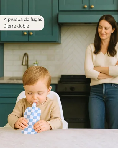 Miniatura 4 de Hippypotamus Bolsas reutilizables de comida para bebés para niños pequeños, sin BPA, aptas para lavavajillas y congelador, recipientes de comida