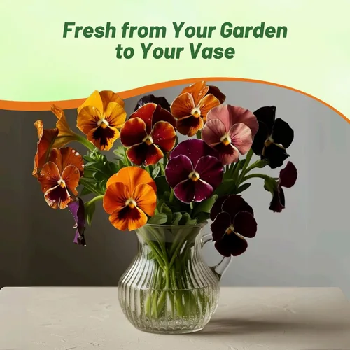 Miniatura 5 de Outsidepride Amber Jewel Mix Viola - Semillas de pensamiento para plantar, 50 unidades. Flores anuales, extendidas, resistentes al frío y aptas