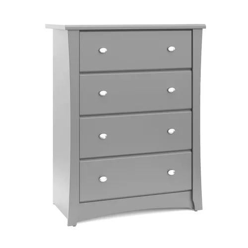 Miniatura 12 de Storkcraft Crescent Cajonera de 4 Cajones (Gris Guijarro) – Certificado GREENGUARD Gold, Cajonera Fácil de Combinar para Dormitorio de Niños y Gris