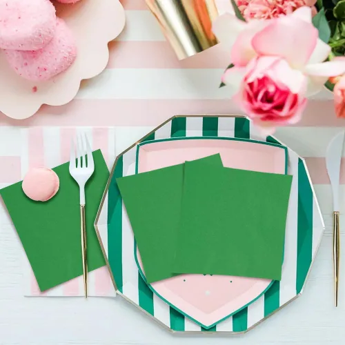 Miniatura 3 de Servilletas de papel verde esmeralda sólido, 20 piezas, perfectas para cumpleaños, bodas, fiestas y eventos especiales