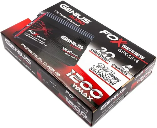Miniatura 7 de Genius Audio GFX-55X4 Amplificador de coche de rango completo multicanal 1200 vatios Clase máxima AB de 2 ohmios estable con sistema de protección