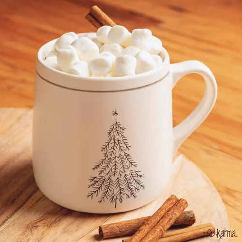 Miniatura 4 de Karma Gifts, Taza Blanca de Invierno, Árbol de Navidad 18 OZ