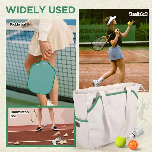 Miniatura 5 de SMRITI Tennis Tote Bag Canvas, Large Sports Handbag Tennis Racket Bag for Women, Portable Tennis Racquet Shoulder Bag for Badminton, Pickleball