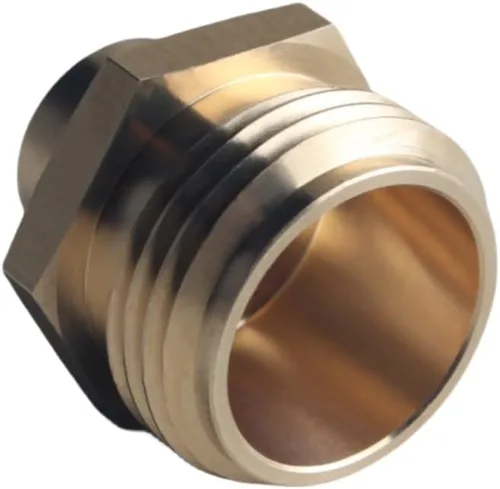Miniatura 3 de DEWHEL Adaptador hexagonal reductor sin plomo de latón rosca de manguera de jardín 3/4 "GHT x 1/4 "hembra NPT acoplador recto