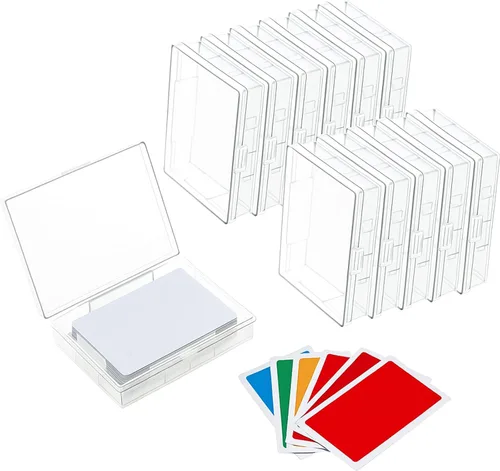 Skylety Caja de cartas de juego de 6 piezas, de plástico transparente, 3.6 x 2.6 x 0.8 pulgadas, organizador de almacenamiento de juegos, broches