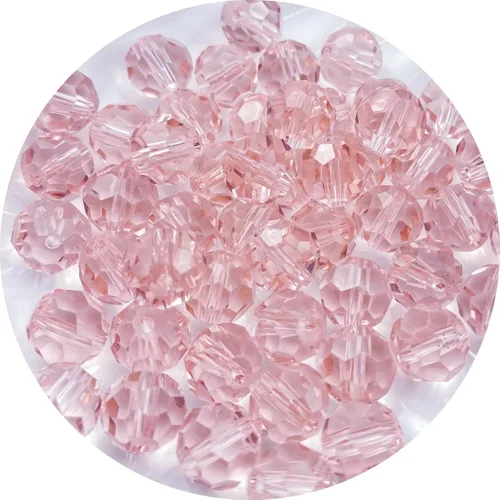Cuentas de cristal de vidrio 400 piezas 4mm cuentas facetadas redondas de vidrio espaciadoras para hacer joyas, pulseras, aretes, collares, Rosa