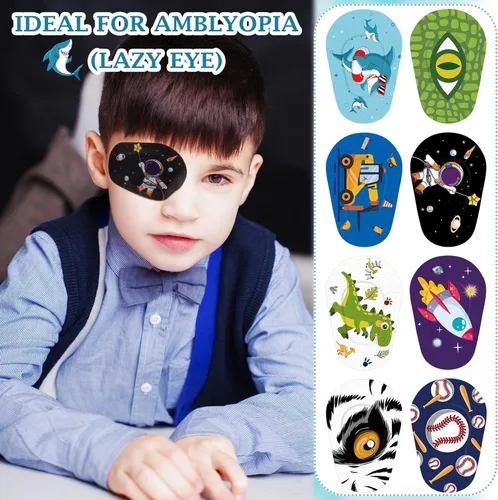 Miniatura 3 de Siifert 80 piezas de parches adhesivos para ojos sin látex para niños, sin látex, desechables, lindos, para ambliopía, bloqueo de luz, ojo perezoso
