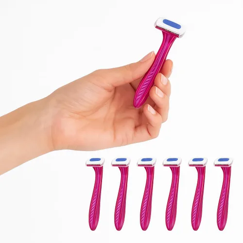 Miniatura 7 de Paquete de 2 maquinillas de afeitar de bikini – Total 6 piezas – Afeitadoras desechables reutilizables para el área del bikini de mujer – Ideal