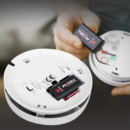 Miniatura 5 de PKCELL Paquete de 12 baterías de 9 voltios, baterías ultra alcalinas de 9 V 6LR61 de 9 V para detector de humo, alarmas de humo, vida útil de 10