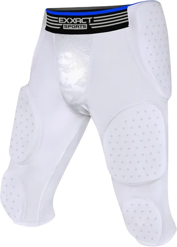 Miniatura 7 de Exxact Sports Battle - Faja de fútbol con 7 almohadillas para hombres y niños con bolsillo para tazas, pantalones cortos de compresión acolchados