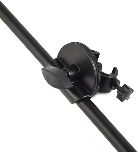 Miniatura 5 de Soporte de micrófono giratorio con clip de micrófono y soporte para teléfono, soporte de extensión de 21.7 in para montaje en trípode, ajustable