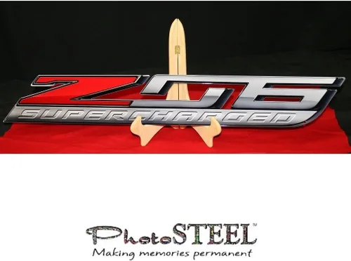 Miniatura 2 de C7 Corvette ZO6 Super Charged Wall Emblem Large Metal Z06 Art 2015 y más nuevo completo 35" por 5