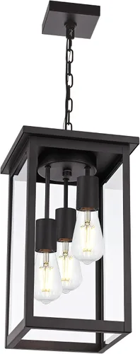 Miniatura 67 de TODOLUZ Lámpara Colgante de Exterior de 3 Luces Negra, Linterna Colgante Exterior Ajustable Luz de Porche