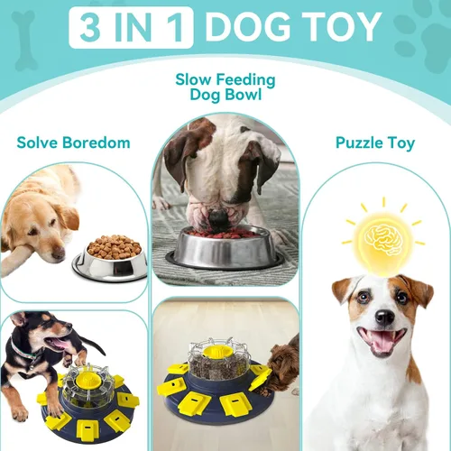 Miniatura 2 de Rompecabezas de alimentación lenta para perros, dispensador de alimentos para perros, alimentador lento, juguetes interactivos de enriquecimiento