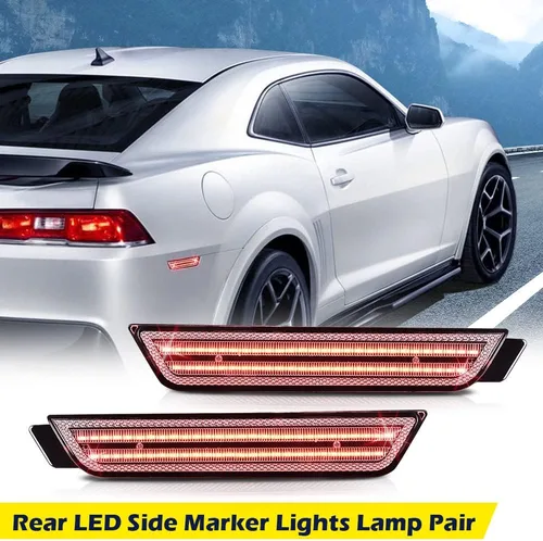 Miniatura 9 de CHEDA Par de luces LED de marcador lateral delantero y trasero compatible con Chevy Camaro LS, LT, SS, Z/28, ZL1, lente transparente 2010-2015