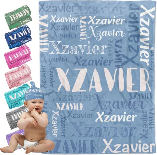 Miniatura 11 de Mantas de bebé personalizadas para niños y niñas, mantas con nombre personalizado, regalos para bebés, mantas personalizadas para niños, manta