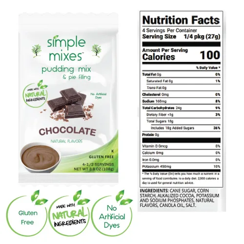 Miniatura 2 de Simple Mixes Mezcla natural de pudín instantáneo y relleno de pastel, variedad, chocolate, vainilla y caramelo salado, sin gluten ni tintes, sin