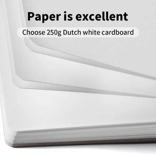 Miniatura 4 de Mifuner Cuaderno de bocetos cuadrado de tapa dura, 4.7 x 4.7 pulgadas, 42 hojas de libro de arte de 250 GSM, papel ultra suave, ideal para lápices