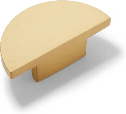 Paquete de 10 tiradores de cajón de latón macizo, pomos y manijas de gabinete de cocina semicírculos, pomos dorados para gabinete y cajón, manijas
